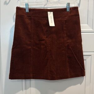 Francesca's Collections Brown Corduroy A-Line Skirt